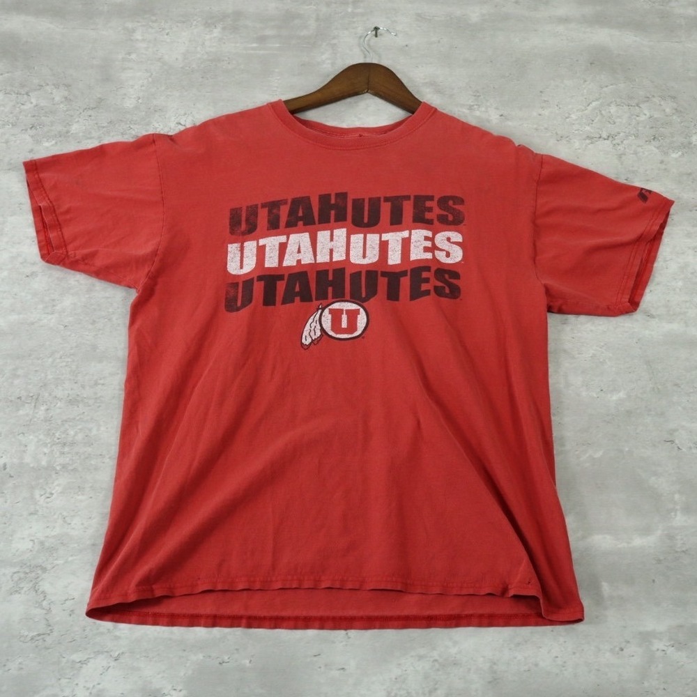 Russell Athletic Utah Utes T-Shirt Red NCAA Collegiate Graphic Tee Large L